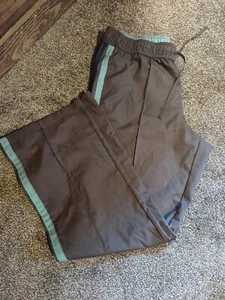 SB Active Women’s Size L Gray With Teal and White Workout Capris Pants - Picture 1 of 3