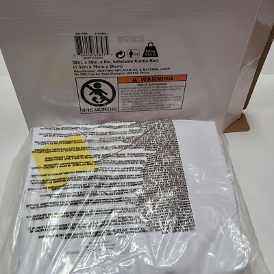 Bestway Inflatables Kiddie Bed Travel Camping Flocked Pink, White 52" x 30" x 8" - Image 1 of 3