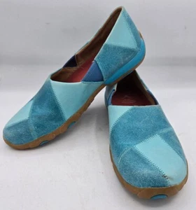 Twisted X Driving Moccasin Women's Patchwork Blue Suede Leather Slip On size 9M - Picture 1 of 8