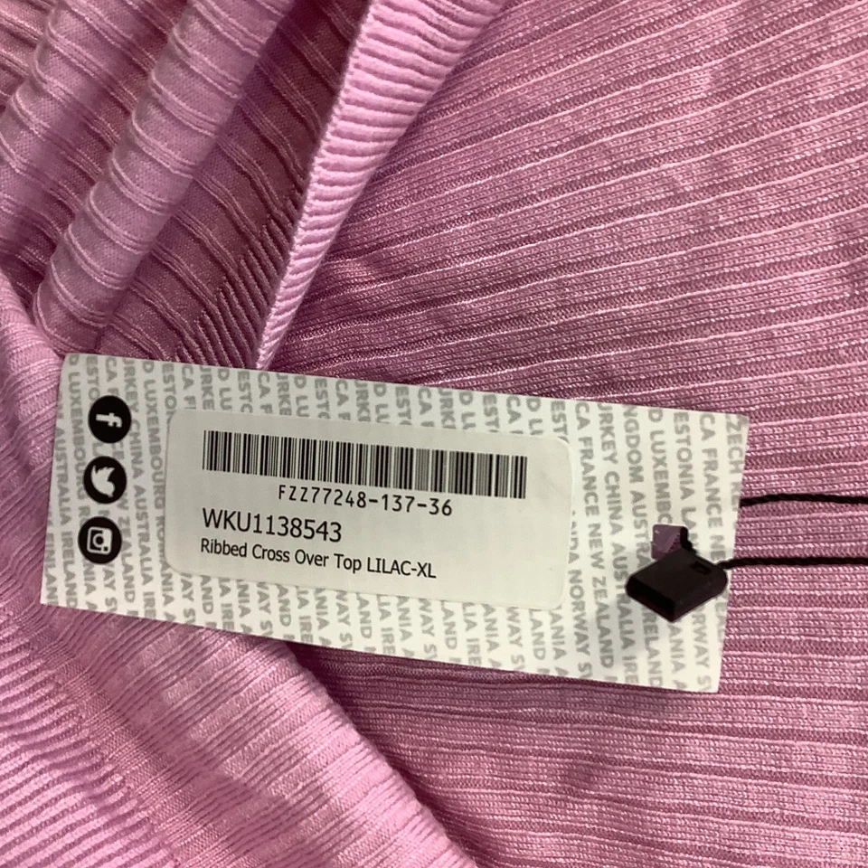 Blusa Top Mujer Boohoo Rosa Acanalada Cruzada Fuera del Hombro Recortada Talla XL Foto 1 de 4