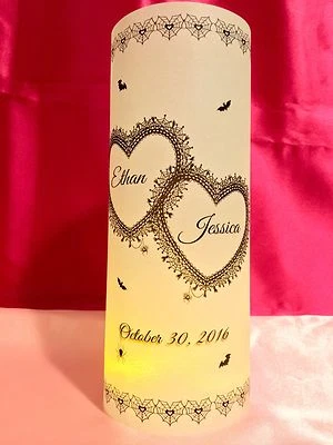10 Personalized Wedding Luminaries Heart Spider Web Vellum Table Centerpieces - Image 1 of 3