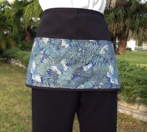 Black Butterflies Waitress Waist 3 Pocket Apron Restaurant Classyaprons - Picture 1 of 2