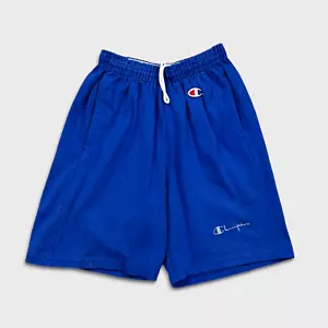 Vintage 90s Champion Shorts Mens Small Blue C Logo Pocketed USA Fleece Gym Pant - Picture 1 of 9
