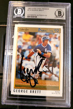 George Brett Royals 1992 O-Pee-Chee Premier Beckett Authentic On Card Auto