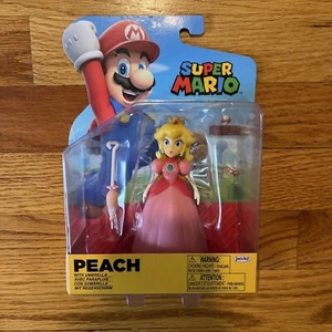 Super Mario Bros Princesa Melocotón con Paraguas JAKKS Pacific 4" World Of Nintendo - Imagen 1 de 2