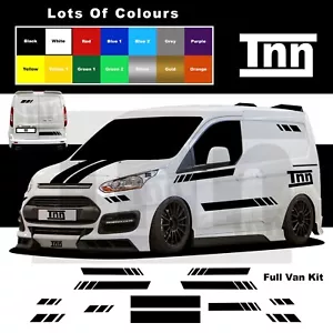 Stickers For Ford Transit Connect Side Bonnet Stripes Decals Graphics SWB Van - Picture 1 of 7