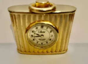 Vintage Gold Tone Collezio Miniature Mini Clock Night Glow Quartz - Picture 1 of 5