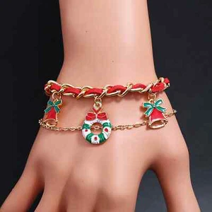 Christmas Bracelet with 3 Charms and 2 Chains - Picture 1 of 2
