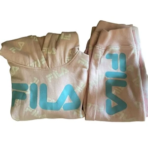FILA Girls Pink Hoodie Long Sleeve and Joggers Blue Size S (7/8) Used - Picture 1 of 4