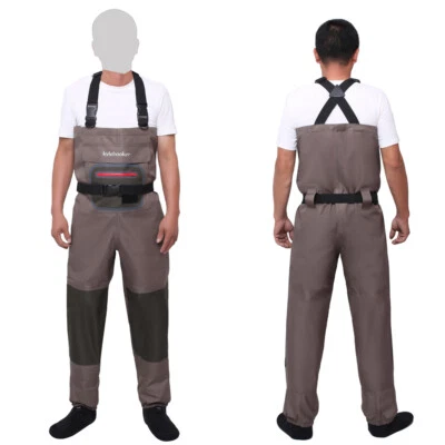 Fishing Waders Durable and Comfortable Breathable Stocking Foot Chest Wader Kits - Image 1 of 4