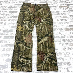 Vintage Mossy Oak Camo Jeans Men 36x34 Straight Leg Denim Pants Y2K Skate Huntin - Picture 1 of 12