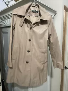 Lauren Ralph Lauren Women's Hooded Raincoat Beige Small - Picture 1 of 12