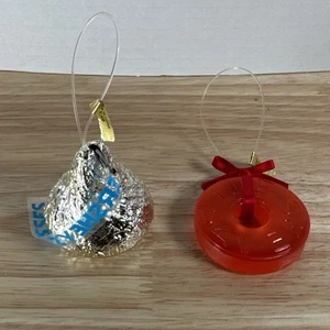 Orange Life Savers Ornament & Hershey Kiss Candy Ornaments Mini Xmas Vintage - Picture 1 of 9