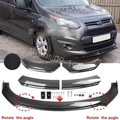 For Ford Transit Connect Front Bumper Lip Splitter Spoiler Body Kit CARBON Style - Image 1 of 4