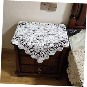 White Cotton Handmade Crochet Lace Table Cloth Doilies Doily,Square,23 Inch - Picture 1 of 6