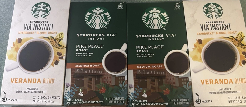 40 Packets of Starbucks Via Instant Coffee Bundle - Blonde & Pike Place Roast! - Image 1 of 1