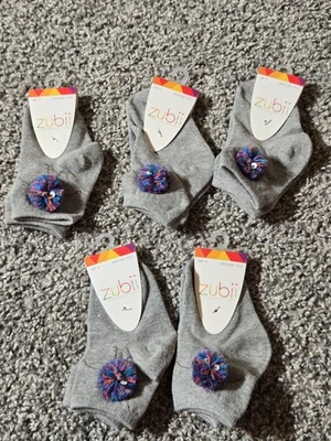 Zubii Niñas Diseñador Calcetines Gris Pom Pom Ojos Googly Conjunto De 5 Zapatos Talla 4T - 5.5  Foto 1 de 4