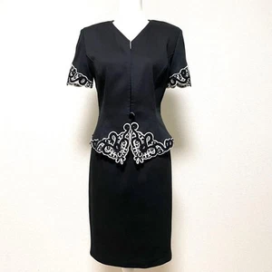 Christian Dior Set-up Style Dress Size 11 Black Good Condition Cotton HN5606 - Picture 1 of 9