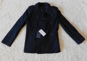 ZARA Navy Double Breasted Coat - Picture 1 of 9