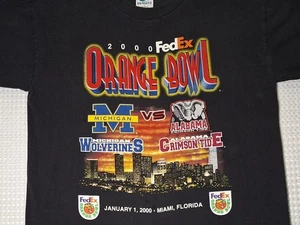 Vintage 2000 Orange Bowl Michigan Alabama Football T-shirt Size L Dynasty Y2K - Picture 1 of 8