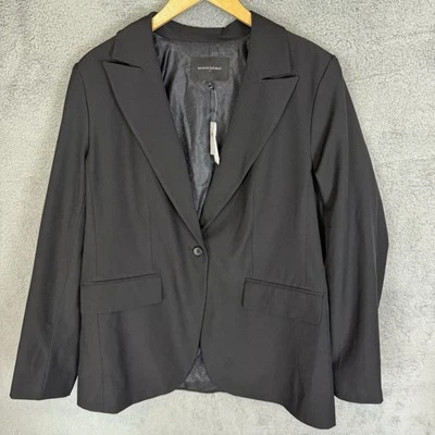 Blazer Banana Republic Mujer 16 Negro Traje Chaqueta Oficina Negocios Poliéster Nuevo con Etiquetas Foto 1 de 4
