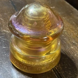 Bellissimo isolatore HEMINGRAY D-510 in vetro arancione carnevale - Foto 1 di 7
