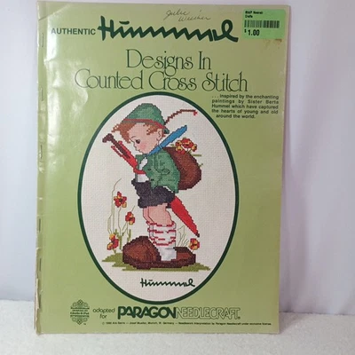 Auténtico libro de punto de cruz contado Hummel 1980 Paragon Needlecraft de colección Foto 1 de 4