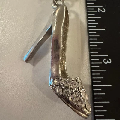 Rhinestone High Heel Shoe Keychain Bling Sparkly Charm Purse Accessory - Image 1 of 4