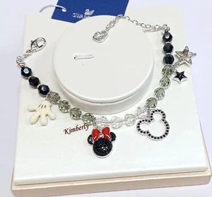 Swarovski Disney Mickey & Minnie Mouse Bracelet Crystal Beads Authentic 1112909 - Picture 1 of 18