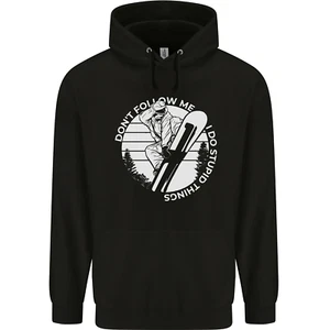 Funny Snowboarding Dont Follow Me Childrens Kids Hoodie - Picture 1 of 65