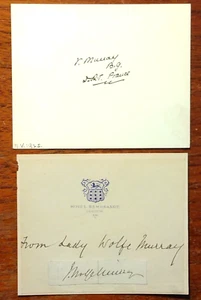 Brig-General Valentine Murray & Lady Wolfe-Murray Signed & Inscribed Cards - Picture 1 of 2