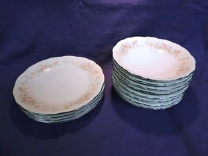 Johann Haviland Bavaria FLORAL SPLENDOR - 12 pcs - Berry Bowls & Bread Plates - Picture 1 of 7