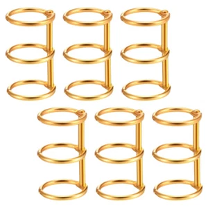 6PCS Golden File Rings Metal Binder Loose Leaf Binders Metal Rings for Paper - Picture 1 of 12