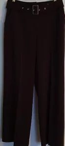 STYLE CO WOMEN'S DRESS PANTS BELTED SIZE 6 DARK BROWN STRETCH POLYESTER NWT - Picture 1 of 6