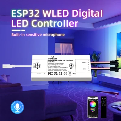 ESP32 WiFi WLED LED Controller mit MIC fr WS2811 WS2812B SK6812 IC Pixel Stripe - Bild 1 von 4
