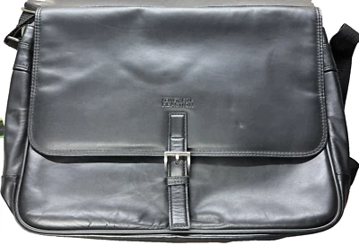 Bolso mensajero Kenneth Cole de cuero negro Foto 1 de 4