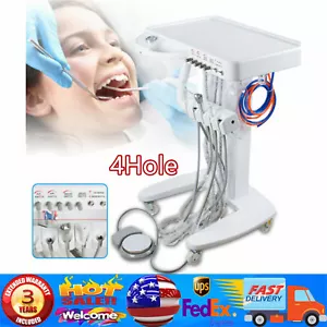 Mobile Dental Liefereinheit System Wagen Behandlung Kompressor 4-Loch tragbar NEU - Bild 1 von 6