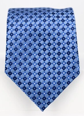 Hathaway Men's Necktie 100% Silk Jacquard Blue on Blue Diamonds 59"x3.5" - Image 1 of 3