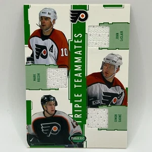 2002-03 Parkhurst Triple Teammates John LeClair/Mark Recchi/Simon Gagne #2 - Picture 1 of 2