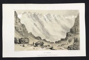 Cumbre Mountains after Robert Elwes 1854 Print Hullmandel original - Imagen 1 de 3