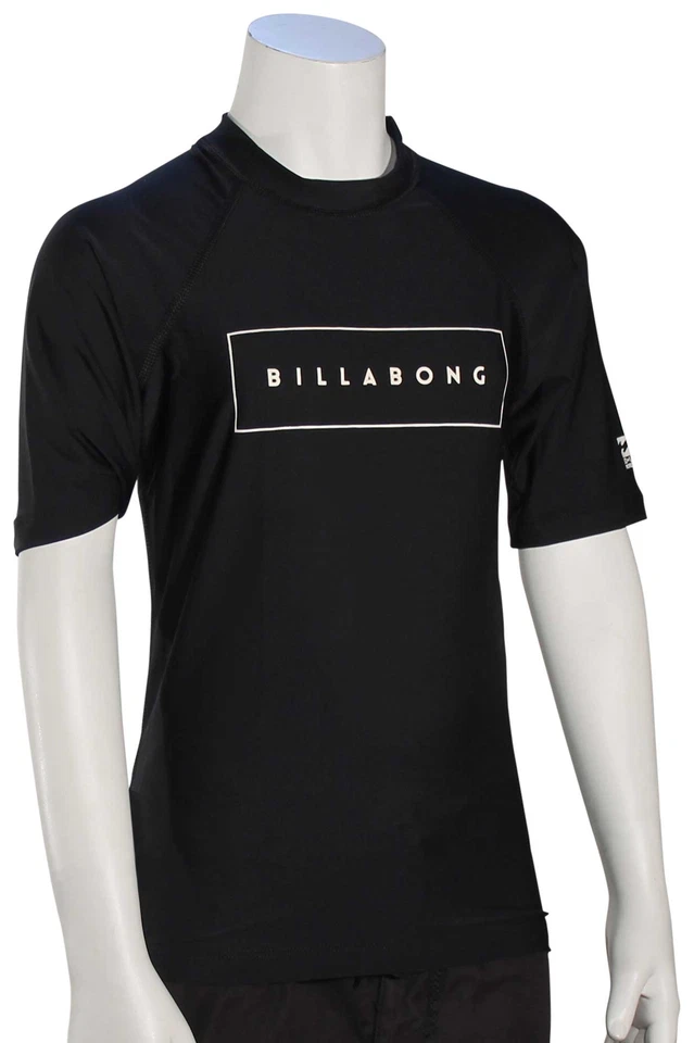 Billabong Boy's All Day United SS Rash Guard - Negro - Nuevo Foto 1 de 1