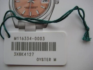 GENUINE ROLEX MEN'S WATCH DATEJUST 116334 OYSTER M SWIMPRUF WHITE PRICE HANG TAG - Picture 1 of 10