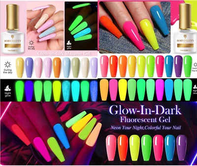 BORN PRETTY Gel Nagellack Glow Nagellack Soak Off UV LED Gel UK Verkäufer