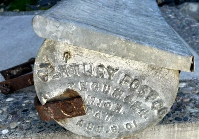 Old Rare Antique 1901 Century Post Co Metal Mail Box Mailbox Tecumseh Mich USA - Image 1 of 4