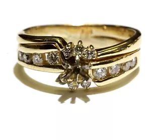 Chaqueta de boda anillo de compromiso anillo de compromiso de oro amarillo 14k de 0,41 quilates de oro amarillo 5,9 g - Imagen 1 de 6