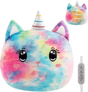 New Kid's Adult Unicorn Electric Tie Dye Heating Pad Stuffed Animal Pillow USB - Picture 1 of 7