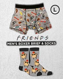 Friends TV Series Men’s Boxer Set Size Large plus Socks size 8-12 Gray Brand New - Picture 1 of 4