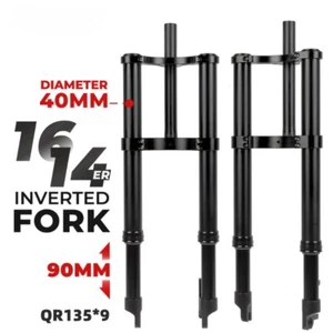 14/16" Snow Bike Inverted Fat Fork Oil Spring Suspension Disc Brake Ebike Fork - Picture 1 of 15