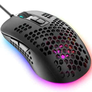 KUIYN 383 Ultralight Wired Gaming Mouse, Lightweight Honeycomb Shell RGB Backlit - Picture 1 of 5