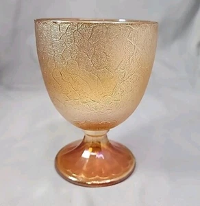 Copa de agua de vino de vidrio de carnaval vintage ámbar de tallo corto - Imagen 1 de 7